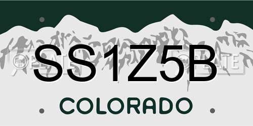 SS1Z5B Colorado License Plate