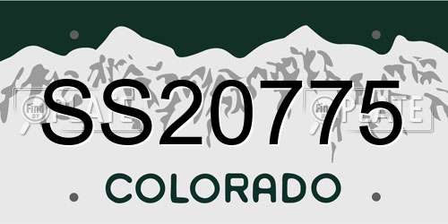 SS20775 Colorado License Plate