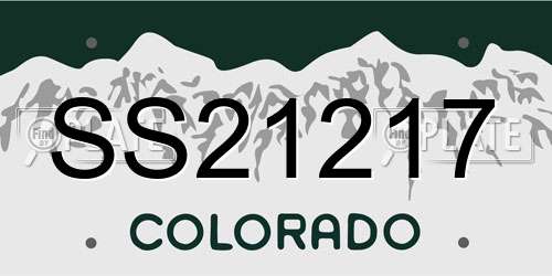 SS21217 Colorado License Plate