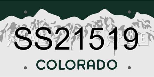 SS21519 Colorado License Plate