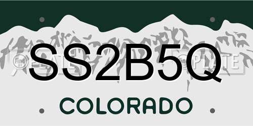 SS2B5Q Colorado License Plate