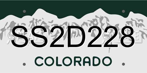 SS2D228 Colorado License Plate