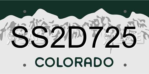SS2D725 Colorado License Plate
