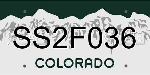SS2F036 Colorado License Plate