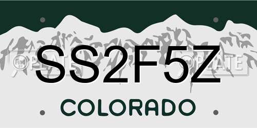 SS2F5Z Colorado License Plate