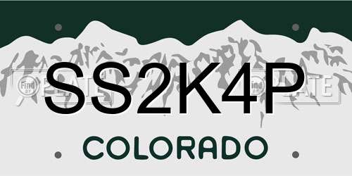 SS2K4P Colorado License Plate