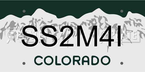 SS2M4I Colorado License Plate