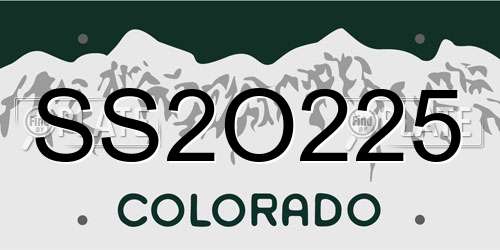 SS2O225 Colorado License Plate