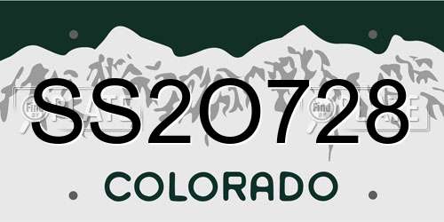 SS2O728 Colorado License Plate