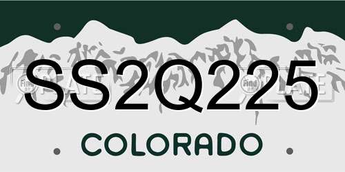 SS2Q225 Colorado License Plate