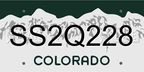 SS2Q228 Colorado License Plate