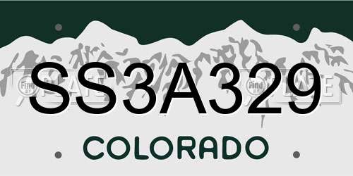 SS3A329 Colorado License Plate