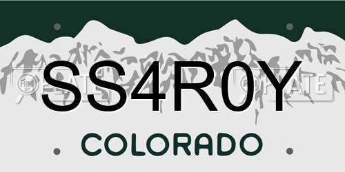 SS4R0Y Colorado License Plate