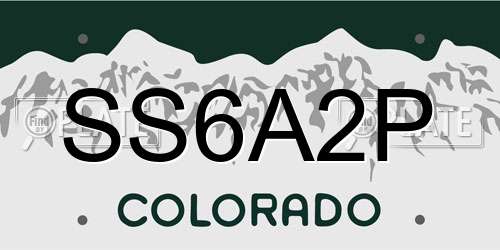 SS6A2P Colorado License Plate