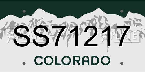 SS71217 Colorado License Plate