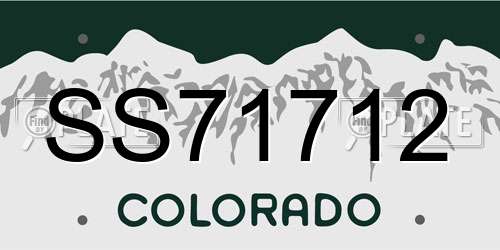 SS71712 Colorado License Plate
