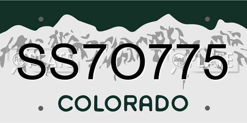 SS7O775 Colorado License Plate