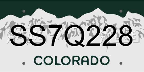 SS7Q228 Colorado License Plate