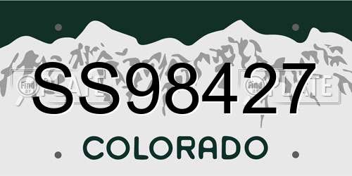 SS98427 Colorado License Plate