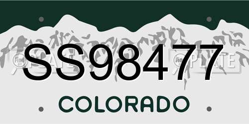 SS98477 Colorado License Plate