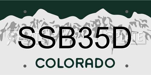 SSB35D Colorado License Plate