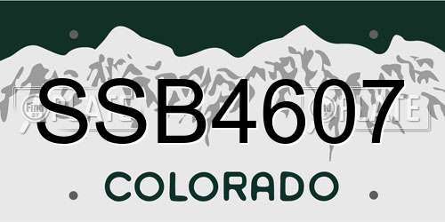 SSB4607 Colorado License Plate