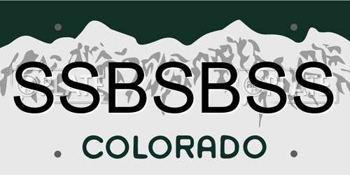SSBSBSS Colorado License Plate
