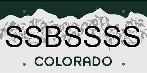 SSBSSSS Colorado License Plate