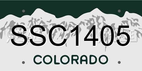 SSC1405 Colorado License Plate