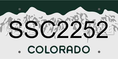 SSC2252 Colorado License Plate