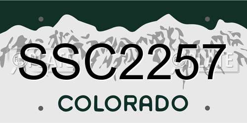 SSC2257 Colorado License Plate