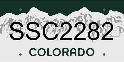 SSC2282 Colorado License Plate