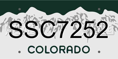 SSC7252 Colorado License Plate