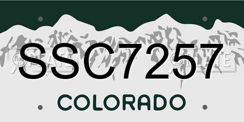 SSC7257 Colorado License Plate