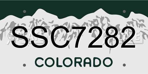 SSC7282 Colorado License Plate