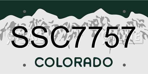 SSC7757 Colorado License Plate