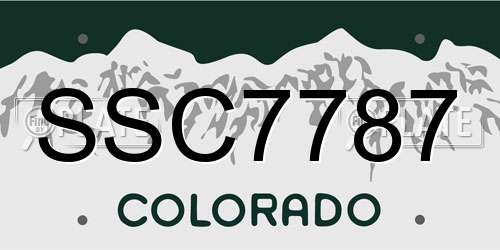 SSC7787 Colorado License Plate