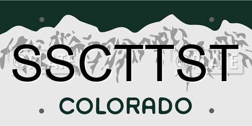 SSCTTST Colorado License Plate