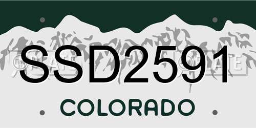 SSD2591 Colorado License Plate