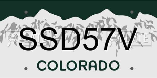SSD57V Colorado License Plate