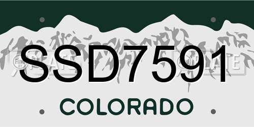 SSD7591 Colorado License Plate
