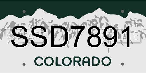 SSD7891 Colorado License Plate