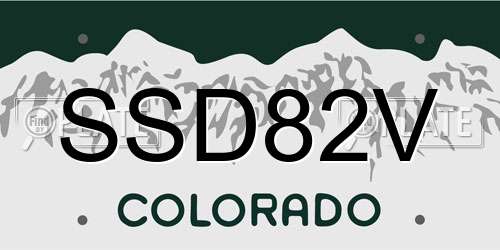 SSD82V Colorado License Plate