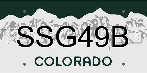 SSG49B Colorado License Plate