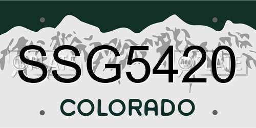 SSG5420 Colorado License Plate
