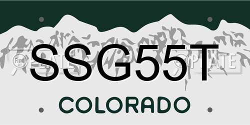 SSG55T Colorado License Plate