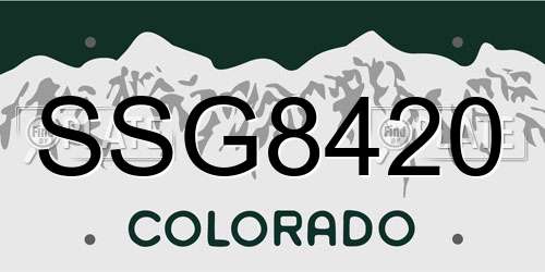 SSG8420 Colorado License Plate