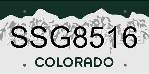 SSG8516 Colorado License Plate