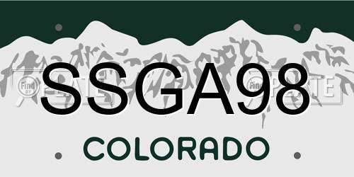 SSGA98 Colorado License Plate