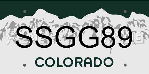 SSGG89 Colorado License Plate